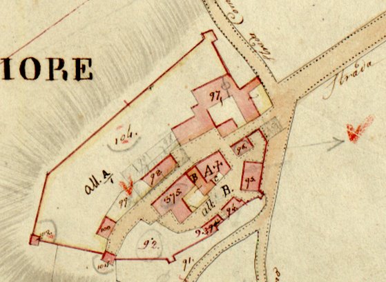 Castel di Fiori mappa catastale 1860 circa