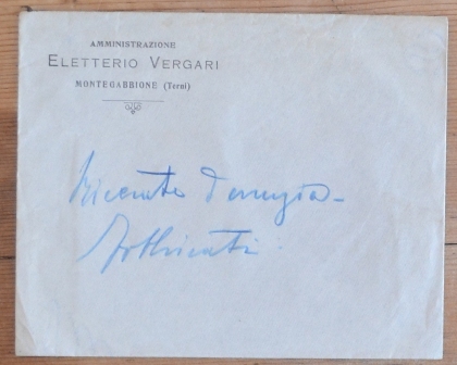 Tre differenti buste dell'Amministrazione Eletterio Vergari di Montegabbione. 
